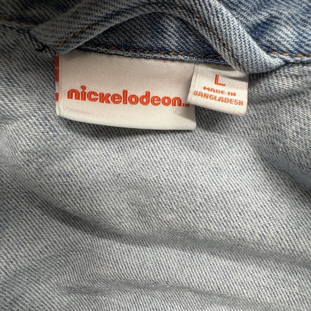 Nickelodeon Rugrats Jacket Mens Large Blue Denim Cartoon Graphic 90s Style Retro - Picture 3 of 7